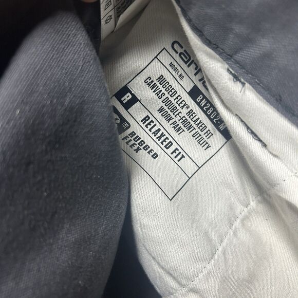 NEW Carhartt Rugged Flex Relaxed Fit Canvas Double Front Work Pants Gray 40x32 - Picture 10 of 16